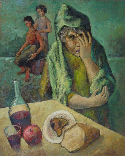 Old Woman at a Table