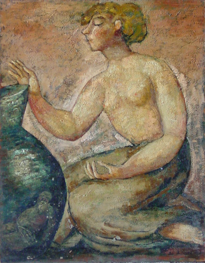 Woman and Large Vase